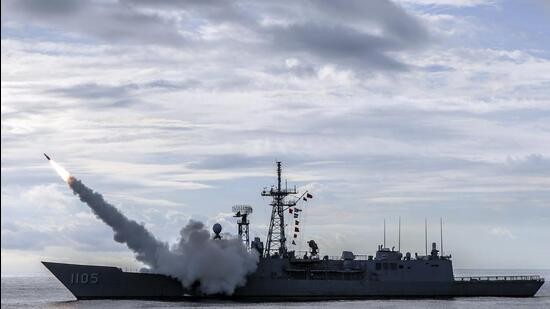 A US made anti-air Standard missile is launched from a Taiwanese warship off Pingtung County in southern Taiwan. (AP/REPRESENTATIVE IMAGE)